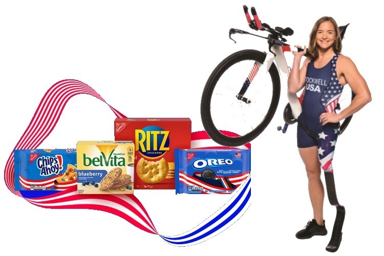 American two-time Paralympic triathlete, swimmer and former US Army officer Melissa Stockwell has teamed up with Nabisco to celebrate the upcoming Olympics.