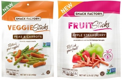 Snyder's-Lance has introduced Veggie Sticks and Fruit Sticks to it better-for-you snack portfolio 2017. Pic: Snyder's-Lance