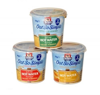Quaker has a line of microwaveable oatmeal pots under its Oats So Simple brand 