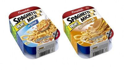 MicrOs, produced by Campbell Soup, is a sized-down verison of SpaghettiOs in single-serve snack packaging.