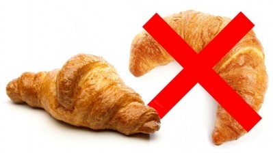 IN: straight. OUT: crescent-shaped. (Straight croissant image: iStock - davide chiarito)