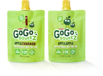 GoGo squeeZ re-sealable pouch.