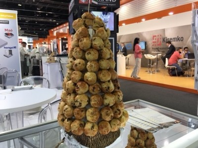 Philibert Savours displays its mini panettone cakes with dates at Gulfood Manufacturing.
