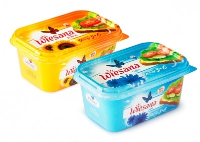 One example of food packaging in Romania, Orkla Food Romania Wiesana margarine