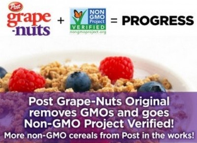 Post unveils non-GMO verified Grape Nuts as Gen Mills says goodbye to GMOs in Original Cheerios