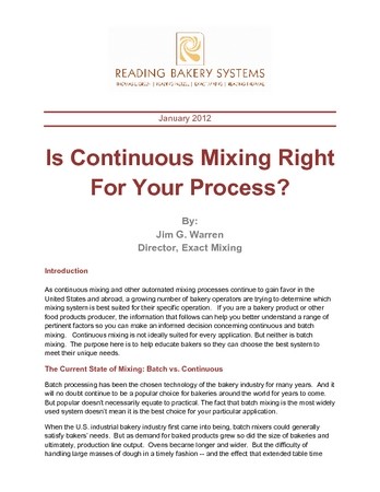 Is Continuous Mixing Right For Your Process?