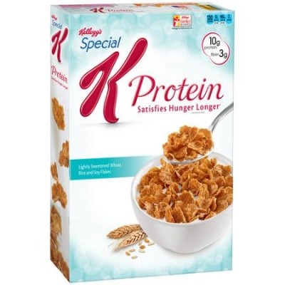Special K Protein delivers 10 g protein per 22 serving - made possible using wheat gluten, soy protein isolates and added lysine