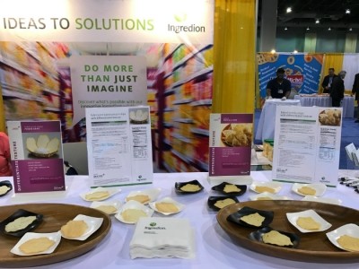 Ingredion showcased four types of specialty starches for baked chips at Snaxpo. 
