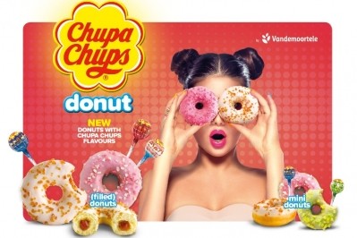 Perfetti Van Melle has collaborated with Vamdemoortele to launch a range of Chupa Chups donuts. Pic: Perfetti Van Melle