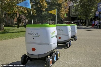 PepsiCo's Snackbots are being piloted at the University of the Pacific in Stockton, California, to deliver healthier-for-you snacks to students. Pic: PepsiCo