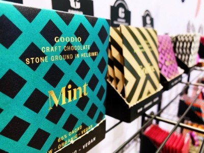 With descriptive terms such as 'craft' or 'stone ground,' chocolate – such as Goodio from Helsinki, Finland – has inked itself as a premium purchase.