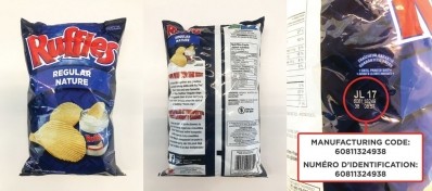 PepsiCo Canada is voluntarily recalling Ruffles shipped to Ontario. Pic: PepsiCo 