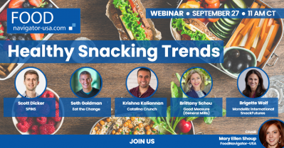 WEBINAR SEPT 27: Join SPINS, General Mills, Mondelēz, Catalina Crunch and Eat the Change at Healthy Snacking Trends 