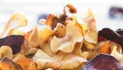 Tyrrells veg chips are made from beetroot, parsnip and carrot