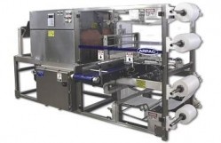 The Arpac 708 shrink wrapper can accept two inputs from seperate tray packers