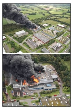 Flexible packaging factory up in flames