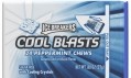 Hershey Ice Breakers Cool Blasts are packaged in a tub with a slide-out tray inside.
