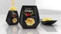 This chip container lets consumers eat from it in different ways.