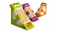 SM Kids sandwich cartons entice kids with bright colors, and moms with a clear view of the healthful ingredients.